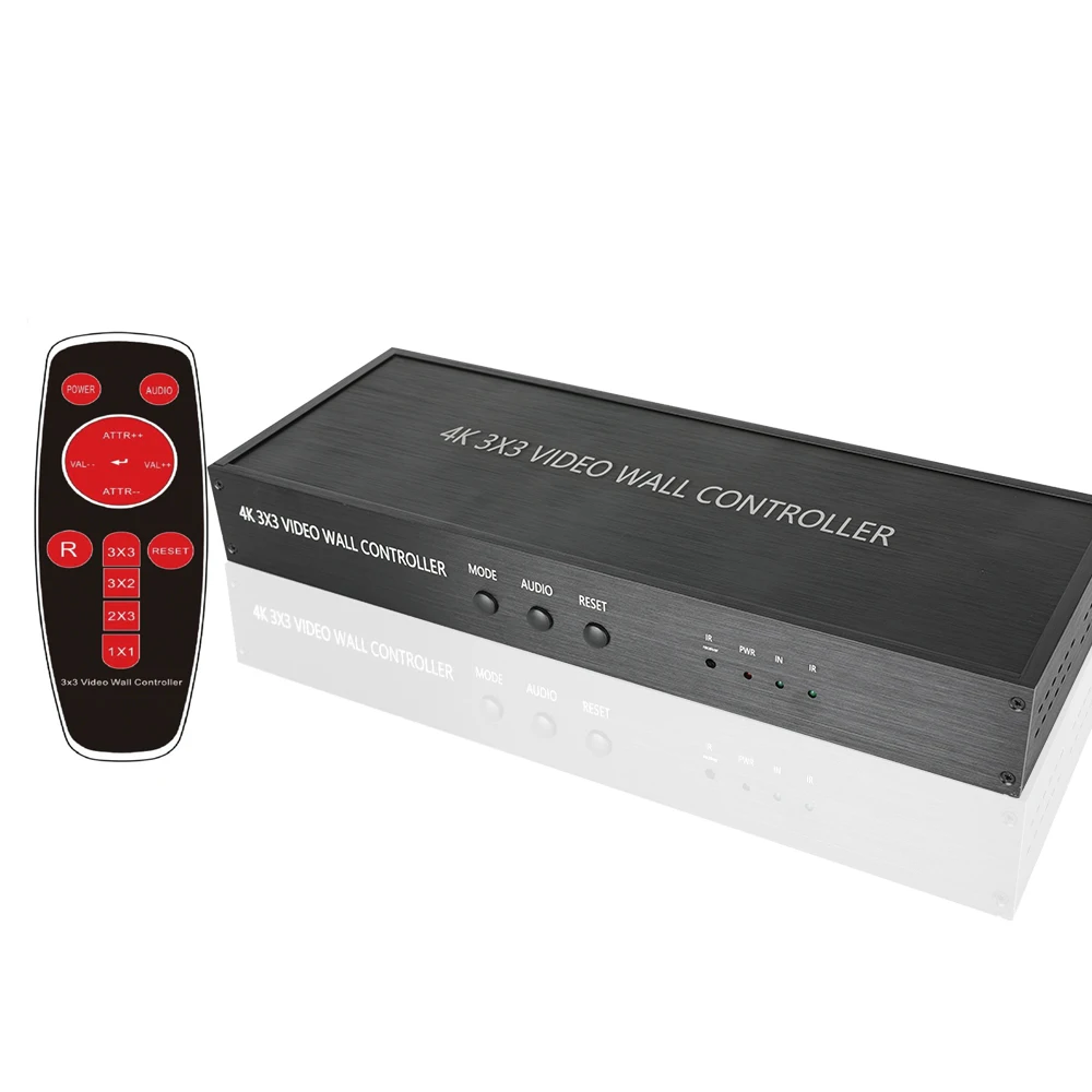 4K 3x3 وحدة تحكم جدار الفيديو حتى 9 TV Splicer HDMI معالج جدار الفيديو 3x2 2x2 1x3 2x3 4x2 2x4 TV Splicing Box 180 °   تدوير #2