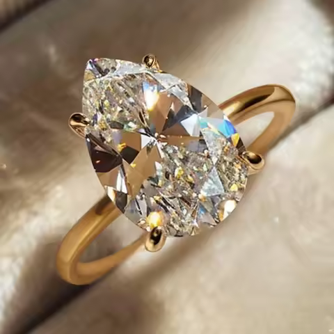 GRA 925 Sterling Silver 1CT Moissanite Diamond Luxury Water Drop Ring For Women Engagement Wedding High Quality Fine Jewelry