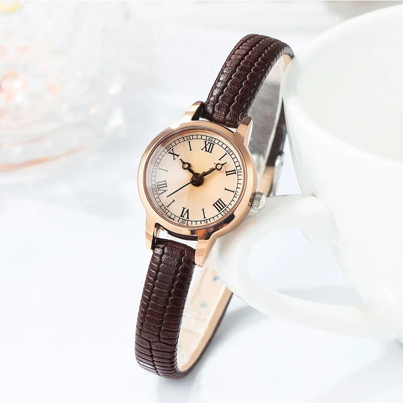 Luxury Student Watch Leather Belt Small Plate Women\'s Retro Quartz Wristwatch Simple Watches Dropshipping Relojes Para Mujer