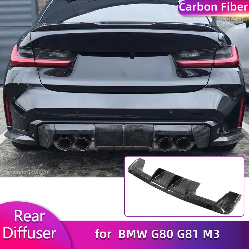 

Carbon Fiber Rear Bumper Diffuser Lip Spoiler for BMW G80 G81 M3 Sedan 2021-2024 Car Rear Diffuser Apron Lip Guard Body Kit