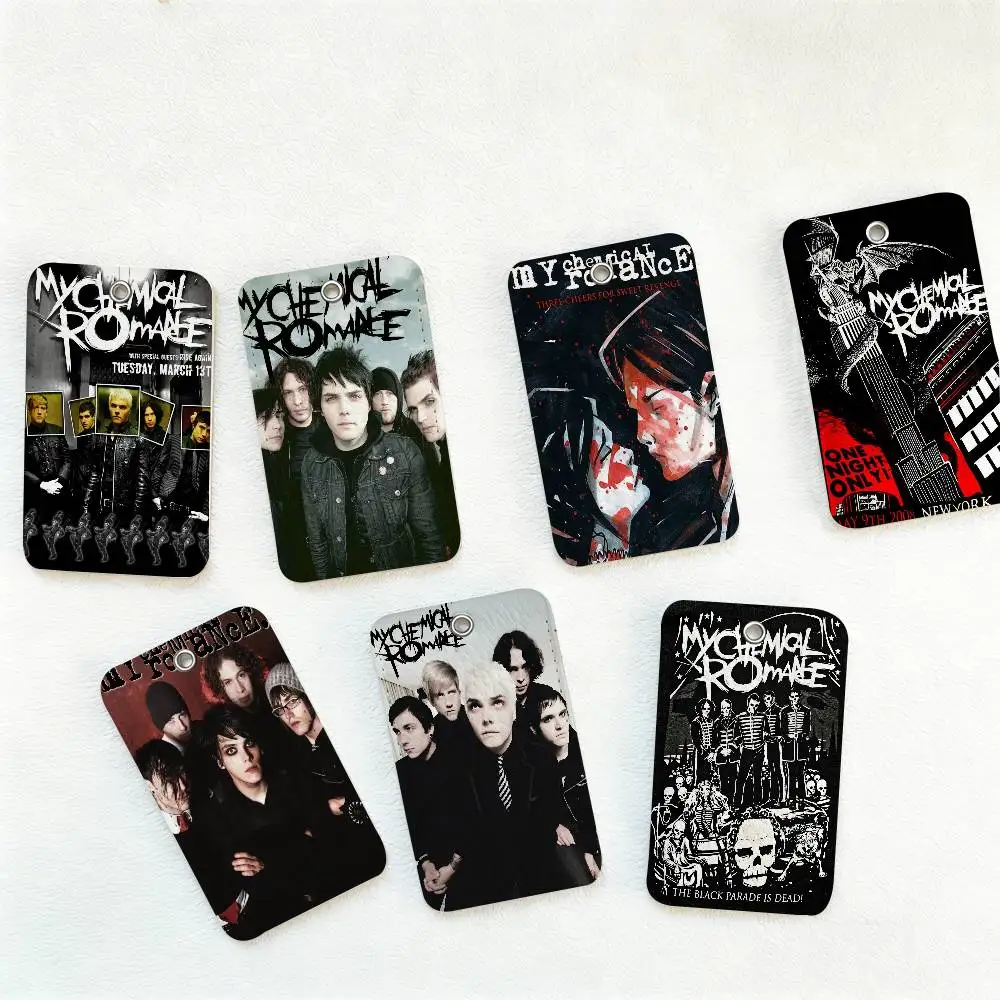 Porte-cartes de clés rectangulaire en cuir souple PU de la bande rock My Chemical Romance, housse de protection pour ascenseur à induction, accessoire de mode pour jeunes