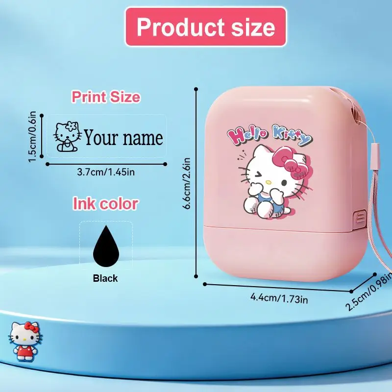 Sanrio DIY Namensstempel - Einfach zu bedienendes Namenssiegel, abwaschbare Tinte, perfekt zum Beschriften von Lunchboxen, Rucksäcken – Detail 3