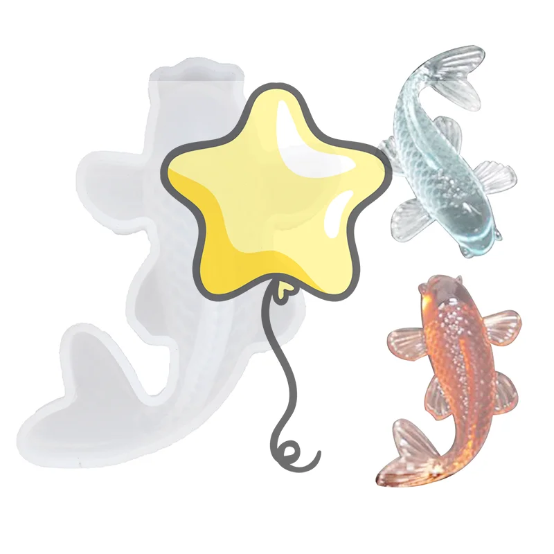 

3D Lucky Koi Fish Silicone Mold DIY Resin Casting Art Jewelry Making Craft Epoxy