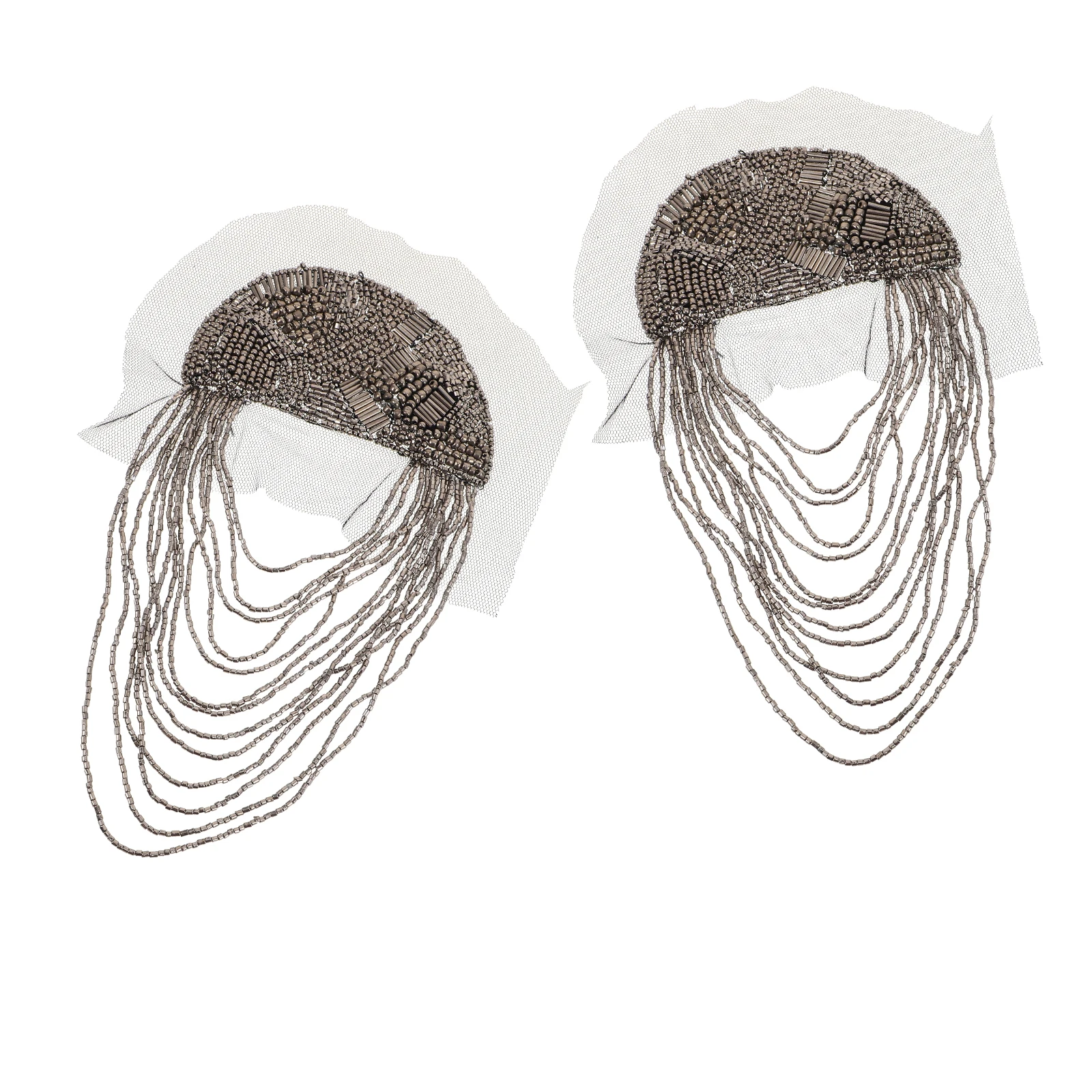 

2 pcs Bohemian Brooches Tassel Chain Men'S Shield Brooch Pin for Men Women Bead Fringe Embellishment Clothing Accessories
