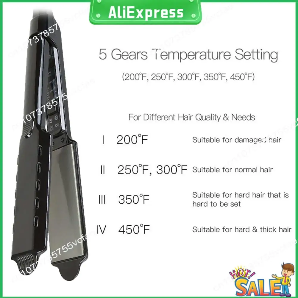 

A04R Hair Straightener Professional Salon Vapor Flat Hair Straightening For All Hair Type Five Adjustable Temperature US Plug