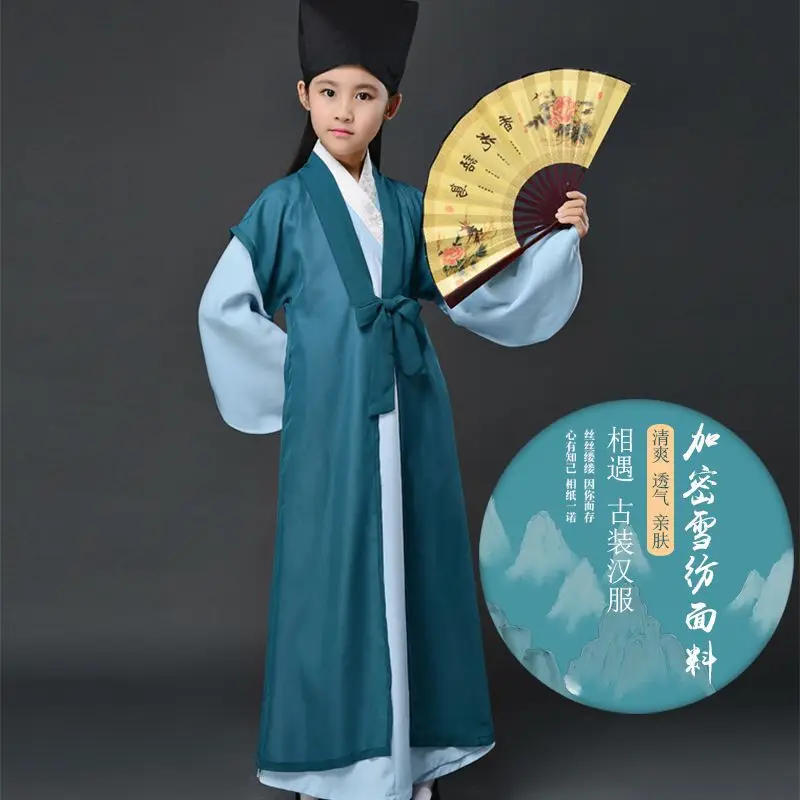 

Kids Stage Hanfu Dress Set Cosplay Suit Children Ancient Costume Outfit Girl Boy Dress Chinese Traditional Clothes