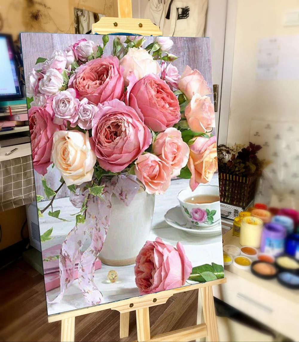 PhotoCustom 40x50cm Paint by numbers Handpainted Canvas painting Scenery Painting by numbers For adults Home decor