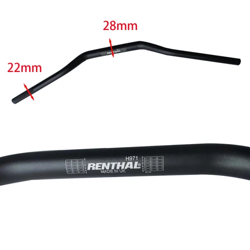 Imagen 1 del producto Manillar de motocicleta de 22MM y 28MM, barra de mango grande de 1-1/8 "", accesorios universales para carreras, Dirt Pit Bike, Motocross, ATV, aleación de aluminio