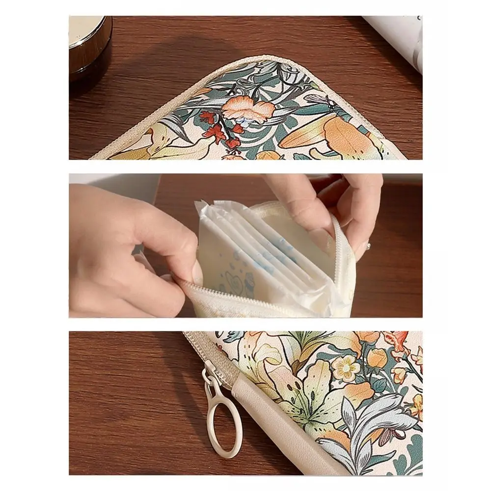 Sac créatif pour serviettes hygiéniques en PVC, sac à cosmétiques polyvalent de grande capacité, Mini organisateur de câbles de données