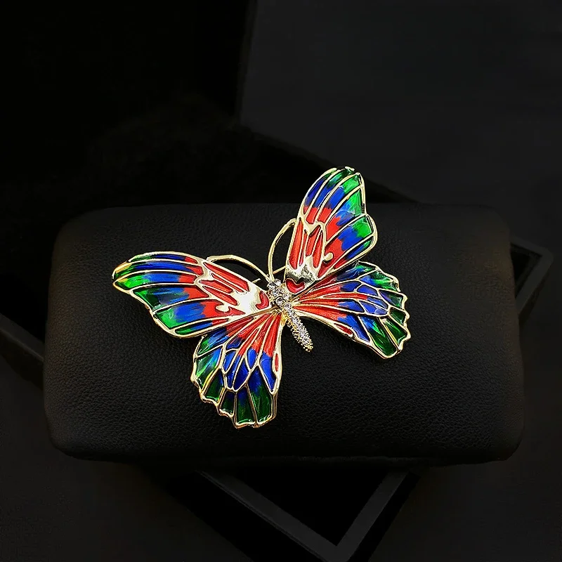 1209 Luxury Butterfly Brooch Upscale Retro Corsage Women Suit Neckline Insect Enamel Pins Dress Coat Clothes Accessories Jewelry