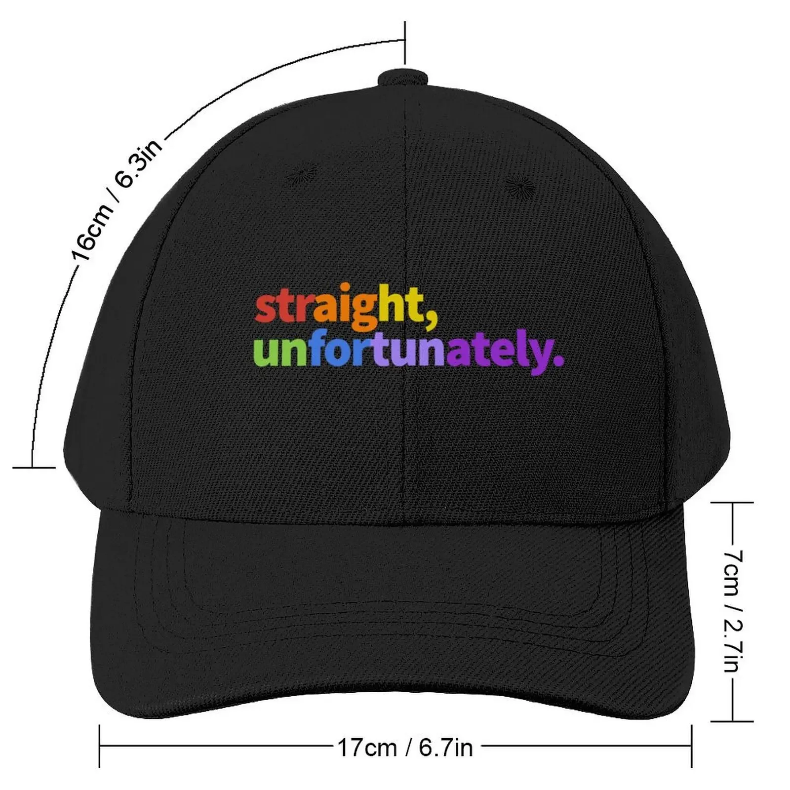 Straight, Unfortunately. Baseball Cap Rave Military Cap Man Visor birthday Girl Men's