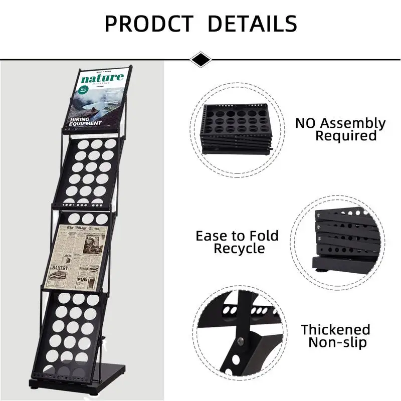 Espositore per Brochure espositore per volantini espositore per volantini supporto per catalogo pieghevole borsa da trasporto da pavimento inclusa portatile