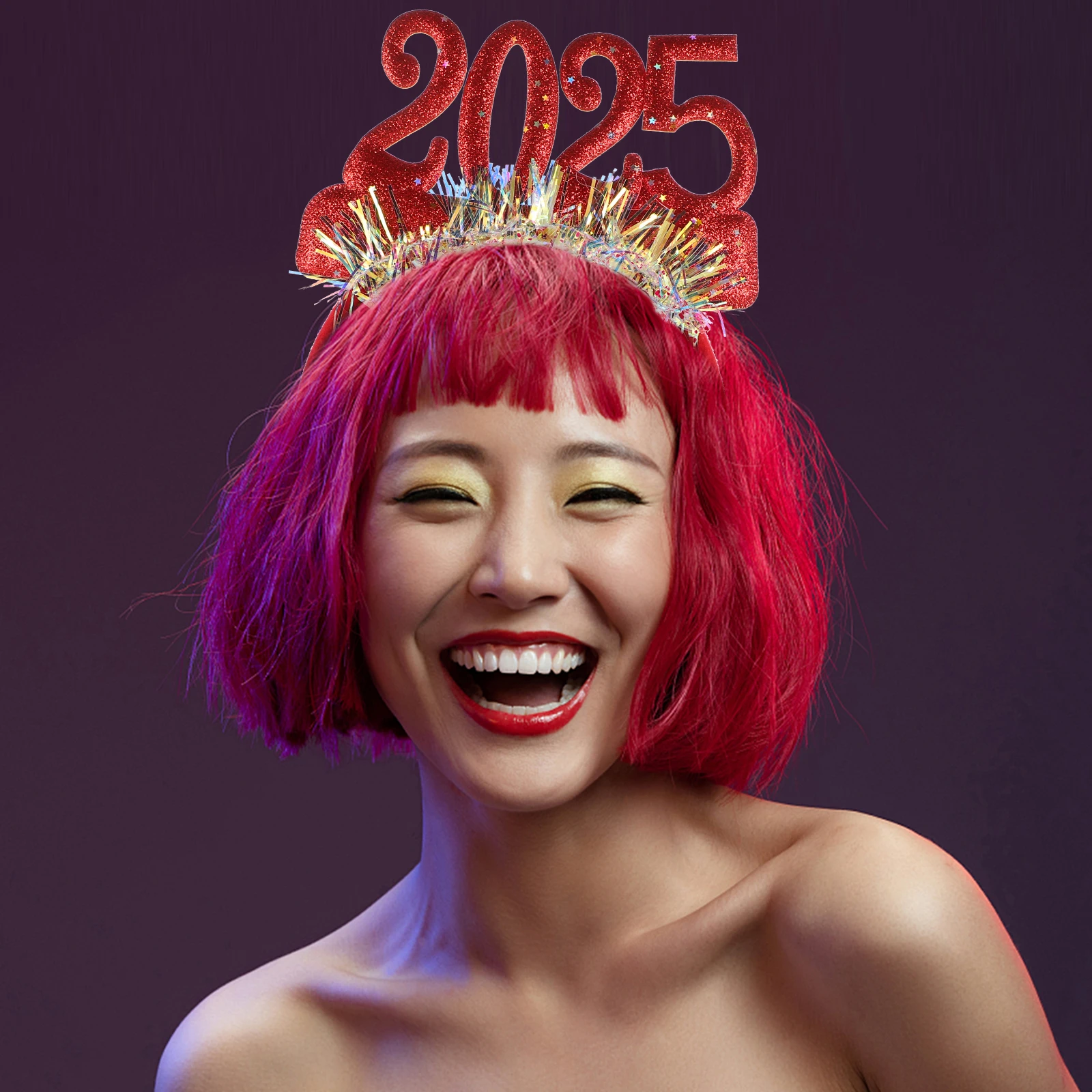 

2025 New Year Headband Trendy Comfortable Fit Adjustable Party Headpiece Adult Party Headbands New Year Accessories