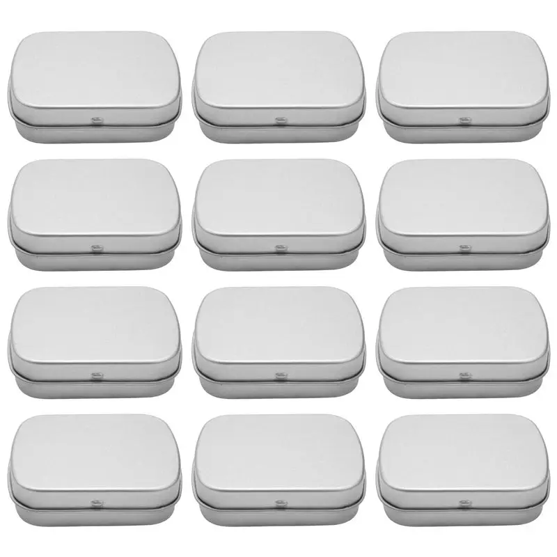 Metal Containers-12 Pack Metal Tin Box Mini Portable Box Containers For Drawing Pin, Bead Earring Jewelry Storage Highly Recomme