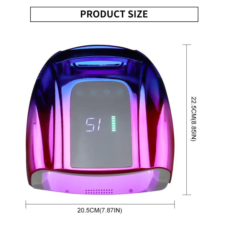 Secador de uñas profesional recargable 96W 42 cuentas UV LED portátil inalámbrico lámpara de uñas de gel máquina con acero inoxidable extraíble