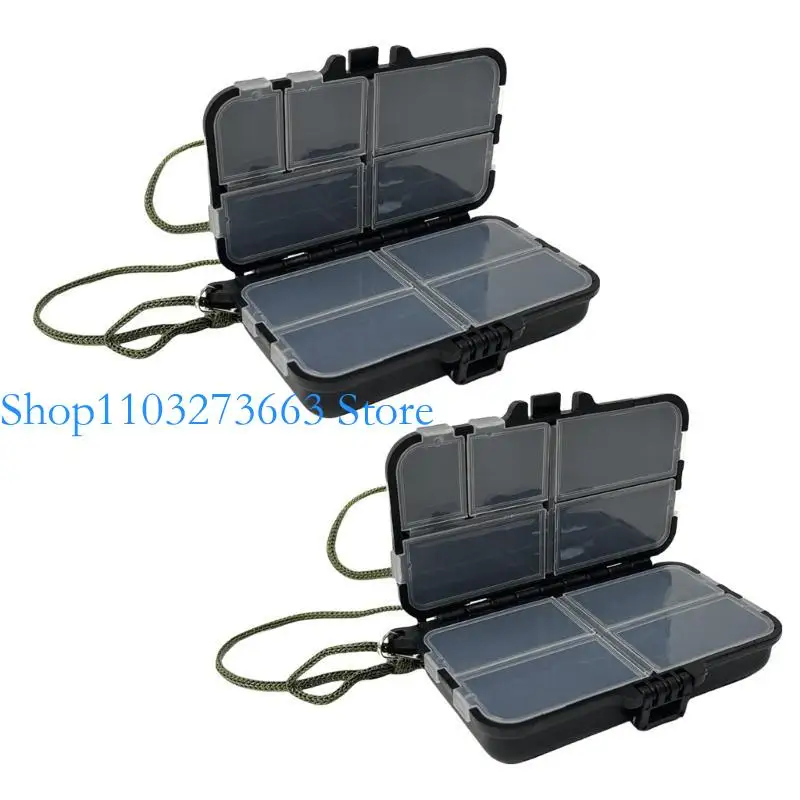 652F 2Pcs Tackle Box Double Side Fishing Lures Baits Hooks Storage Container Case with Dividers Fishing Tackle Storage Box