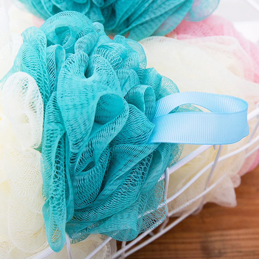 

3pcs Shower Bath Mesh Exfoliate Clean Body Skin Rich Foam Friction Comfort Portable Rub Back Scrubber Loofah Soap