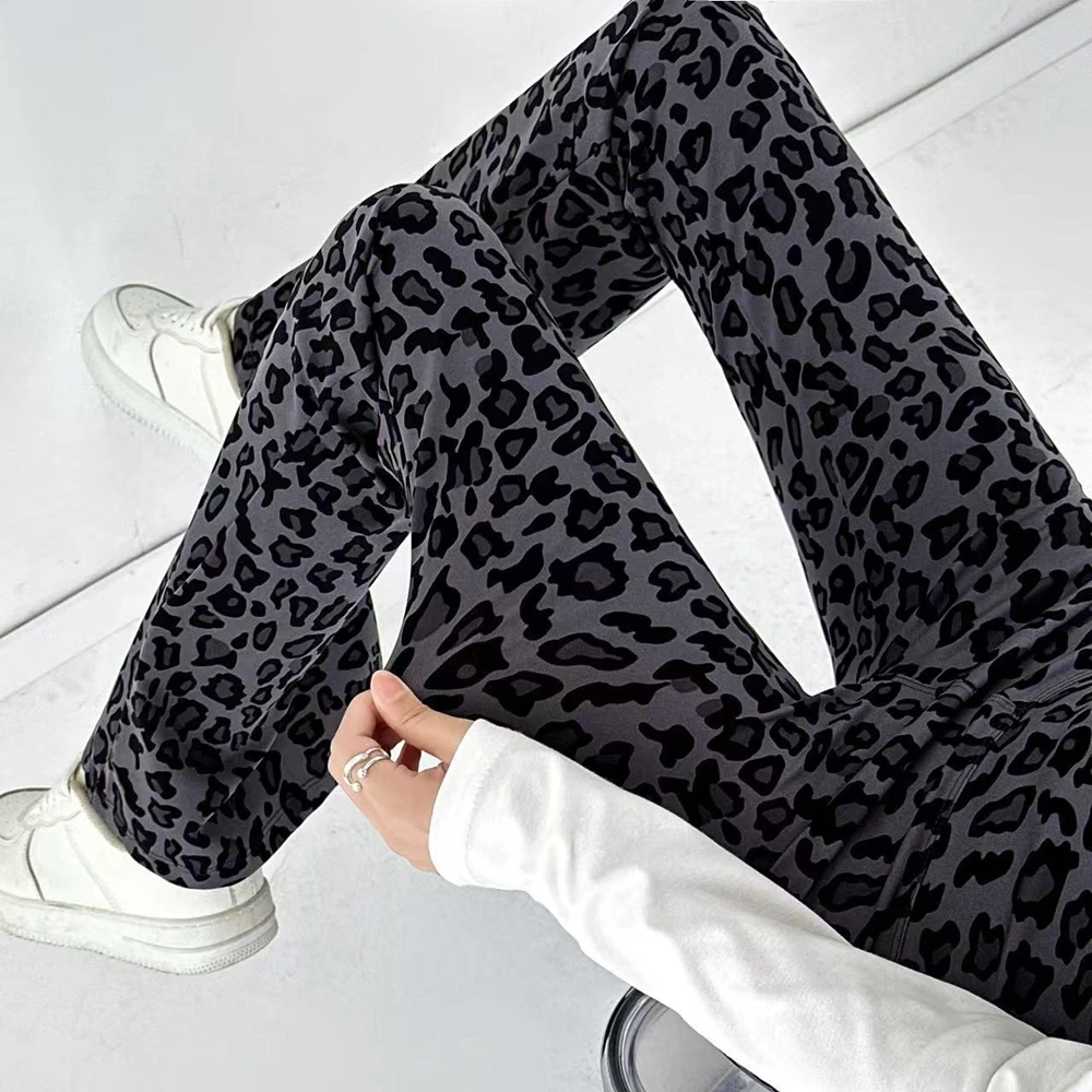 Retro Sexy Leopart Damenhose mit hoher Taille, Schlaghose, Yoga-Pilates-Leggings, Damen Y2K Ästhetische Hose, Bell Bottoms – Detail 20