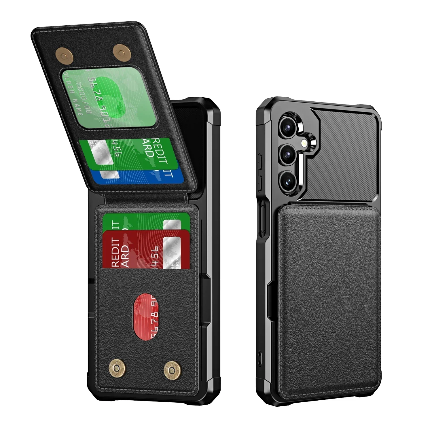 For Samsung S26 S25 S24 S23 S22 Ultra Plus FE A57 A37 A17 A56 A36 A16 A55 A35 A15 Wallet Case with Card Holder Slot Phone Cover