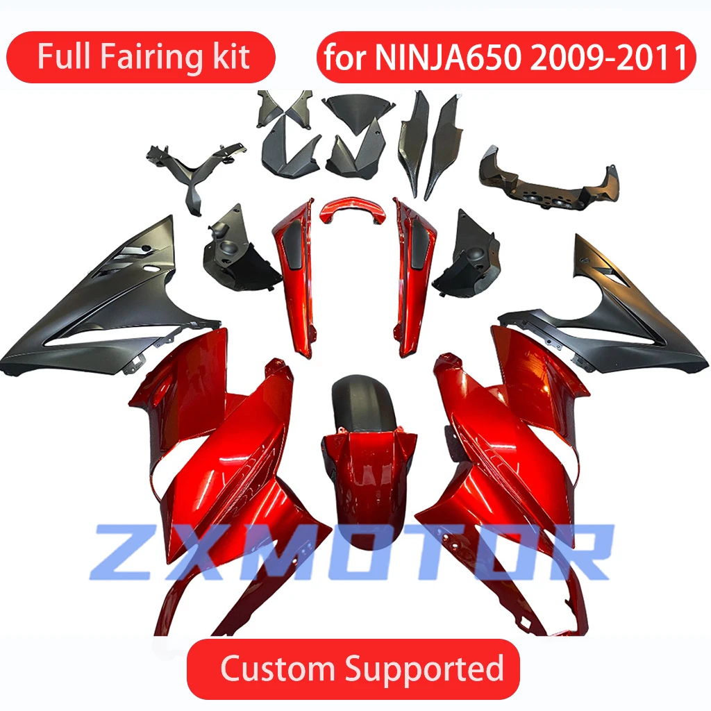 For KAWASAKI NINJA650 2009 2010 2011 Hot Style Fairing Kit ER-6F 09 10 11 Motorcycle Aftermarket Bodywork Set Fairings Red