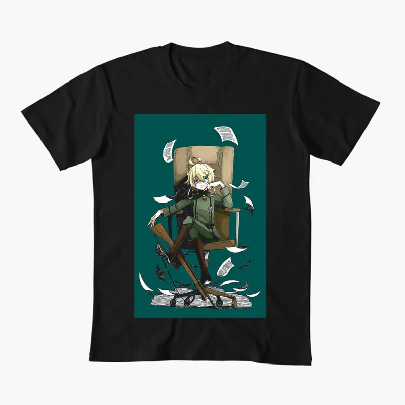 

Saga Of Tanya The Evil 0429 Tanya Degurechaff Anime Gift t shirt Youjo Senki Manga tee Short-sleeve Y2K Clothes All size Tops