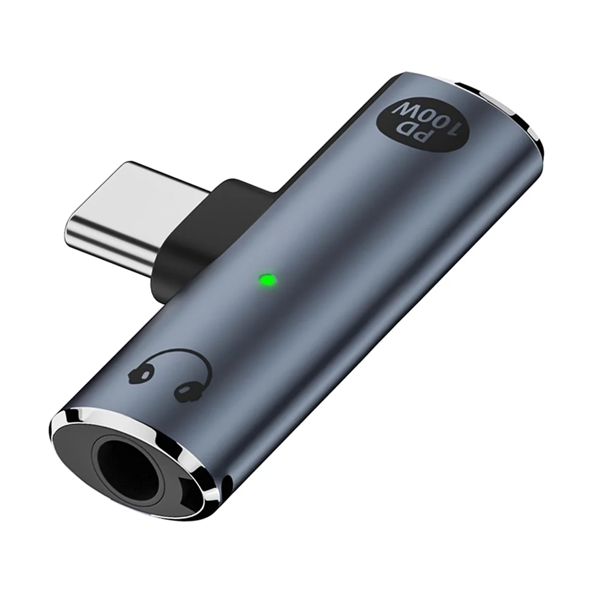 T19C USB C to Audio Jack Adapter with 100W Fast Charging,2-in-1 USB C to 3.5mm Female Headphone for Type C Interface Series,A