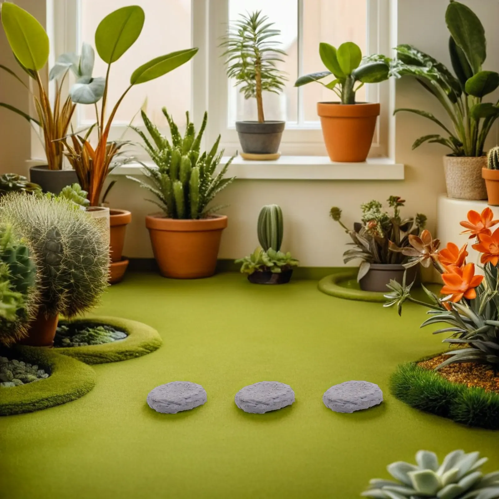 

20Pcs Miniature Stepping Stones Micro Landscape Resin Rocks for Fairy Garden Bonsai Terrarium Outdoor Mini Garden Decor