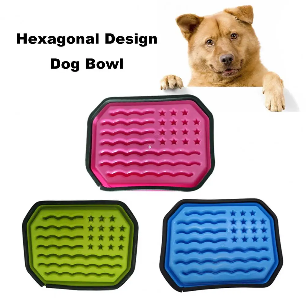 Hexagonal Design Dog Bowl Slow Feeder Dog Bowls for Small Medium Breed Non-slip Pet Puzzle Feeder to Prevent Bloat