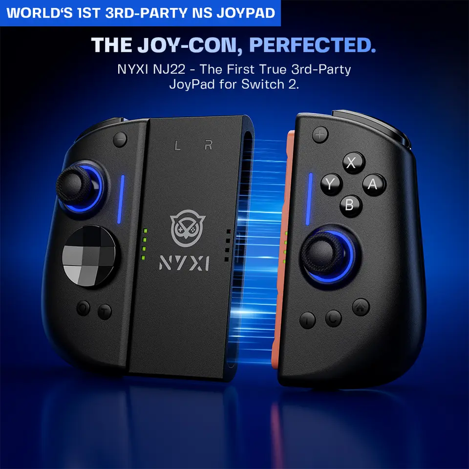 Wireless Hall-Effect Controller with 9-Axis Gyro for Switch