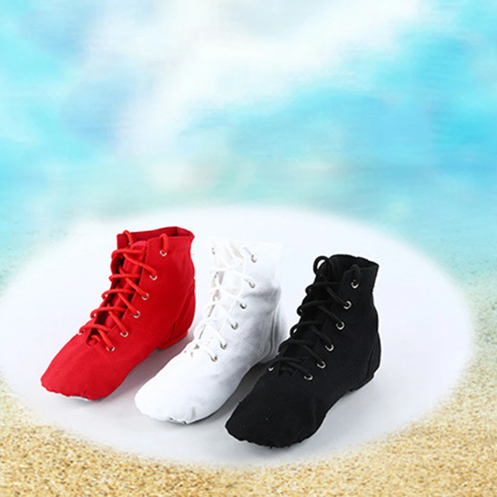 

Jazz Ballet Dance Shoes Women Girls Black Size 43 Canvas Upper Sole Lightweight Elastic Strap Soft Bottom Ballet