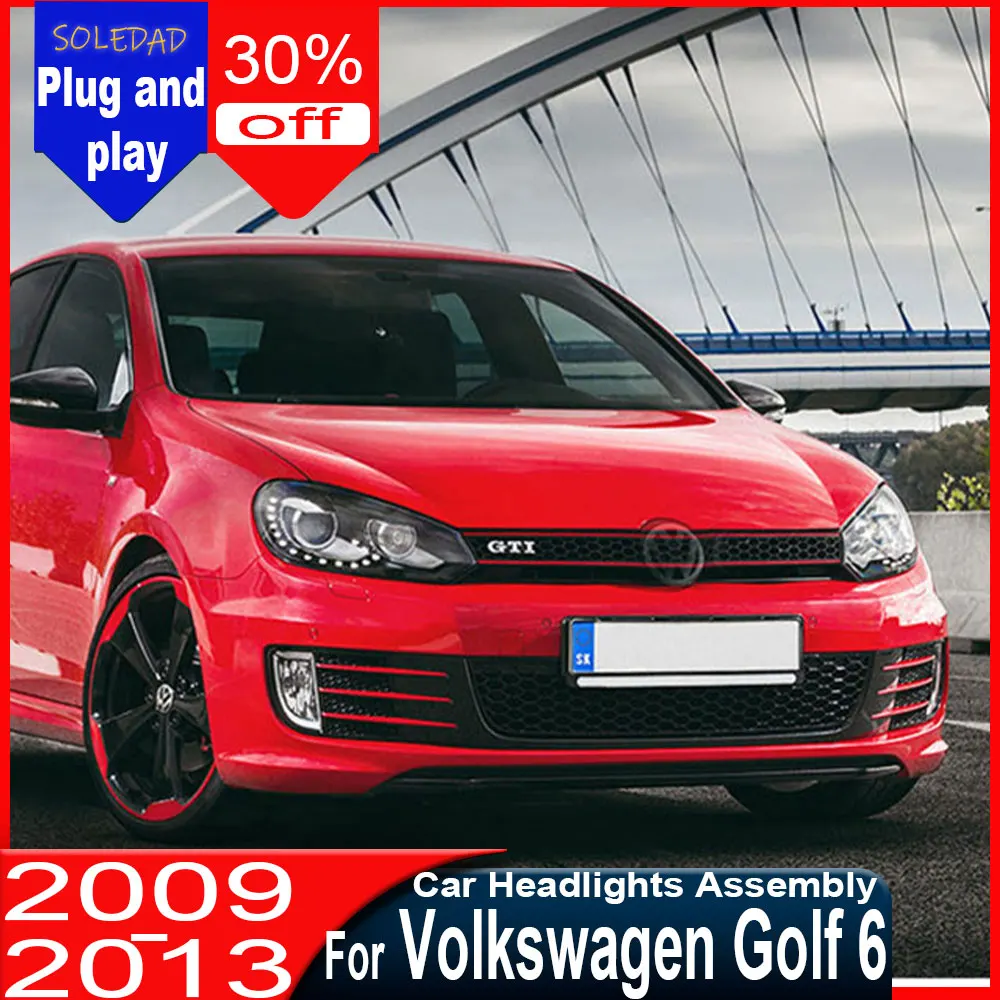 

Автомобильные фары для VW Golf 6 MK6, светодиодные фары 2009-2012, светодиодные лампы, ДХО, сигнальные проекторы, автоаксессуары