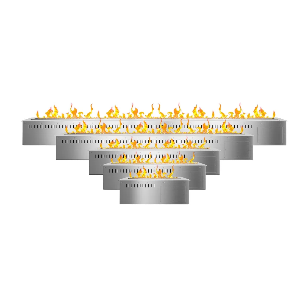 Ethanol Fireplace Insert, 60 Inch 3mm #304 Stainless Steel, Linear Bio Fuel Fireplace, Wall Insert, Smart Bio Fireplace