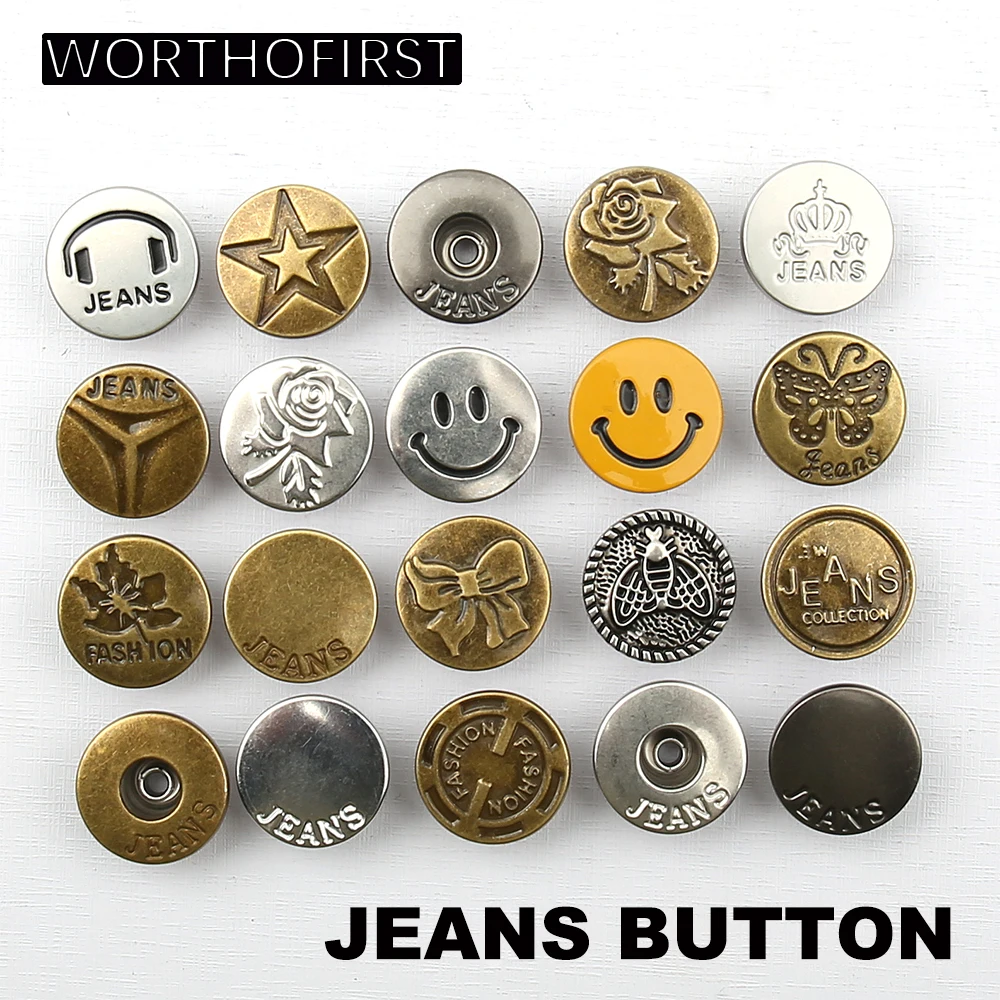 

20Sets/pack 17mm Jeans Buttons Shank Button Sewing-Free Change Waist Size Buttons for Jeans Coat Sewing Accseeories