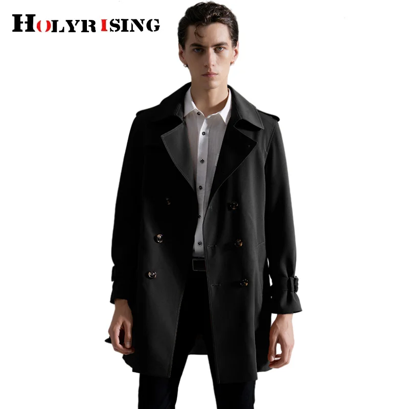 

6xl autumn men wind coats double button overcoats solid shorts windbreaker temperamental british fashion slim male trench 19773