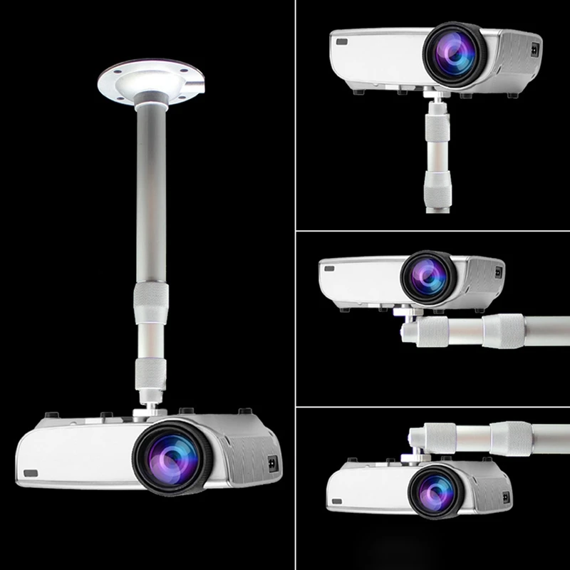 2X staffa per proiettore supporto girevole da 30-60Cm supporto per appendiabiti da parete a soffitto supporto in alluminio per fotocamera/proiettore