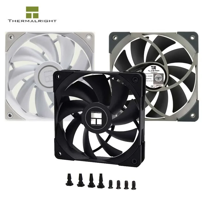 

Thermalright 120mm PC Case Cooling Fan 12cm Original PWM Temperature Control Fan CPU Cooler Radiator Mute Black White TL-C12