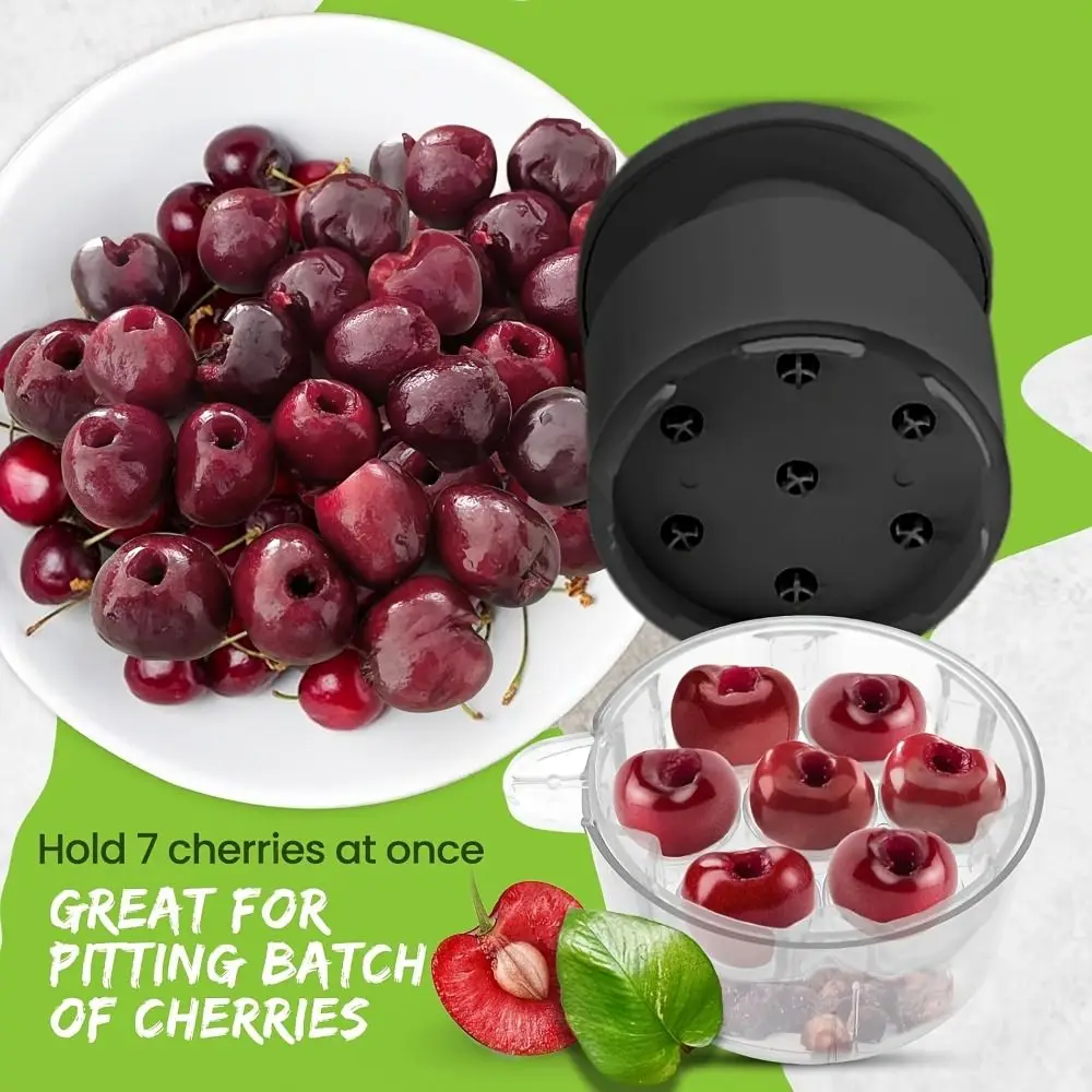 

High Quality Push-type Cherry Pitter Transparent Plastic Jujube Pitter 7 Holes Cherry Olive Pits Tools Kitchen Tool