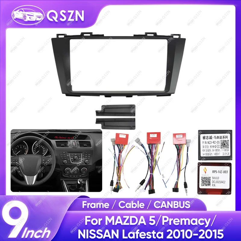 For MAZDA 5/Premacy/NISSAN Lafesta 9 INCH Car Radio Android Stereo Audio Screen Multimedia Video Player Navigation Harness Cable