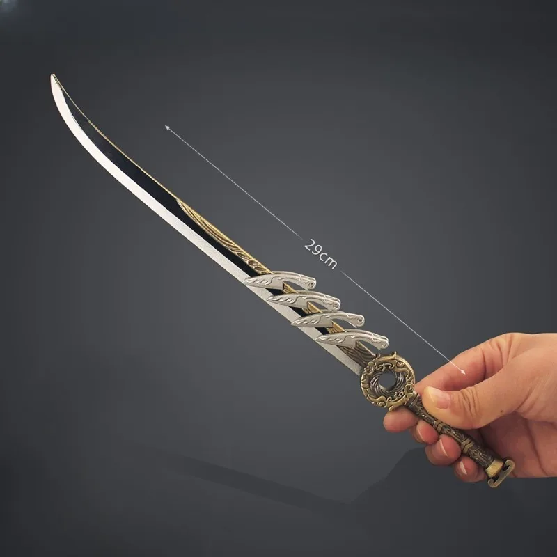Un record di un viaggio di Mortal per l'immortalità Periferiche anime Modello di spada Hanli Ornamenti in lega Puntelli Giocattoli per collezioni di ragazzi
