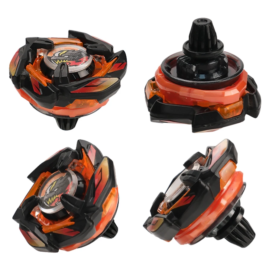 BX00-20 Giroscópio de combate de ataque laranja transparente + preto vermelho, padrão de núcleo estilo monstro/dinossauro, estrutura de ataque com múltiplas lâminas