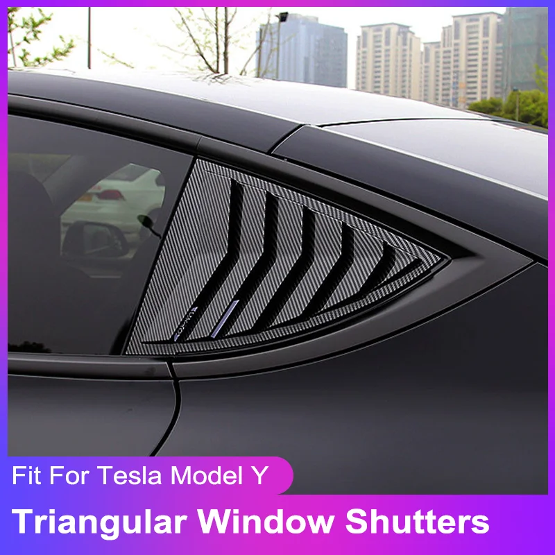 

For Tesla Model Y Car Rear Triangle Window Shutters Triangle Sunshade Modified Automobile Decoration Tunning Accessories