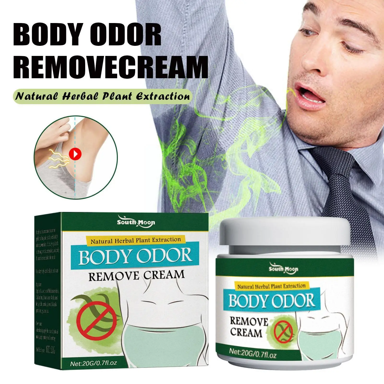 20g Body Odor Underarm Sweat Deodor Cream For Man And Woman Removes Armpit Odor And Sweaty Lasting Aroma Skin Care E7m1