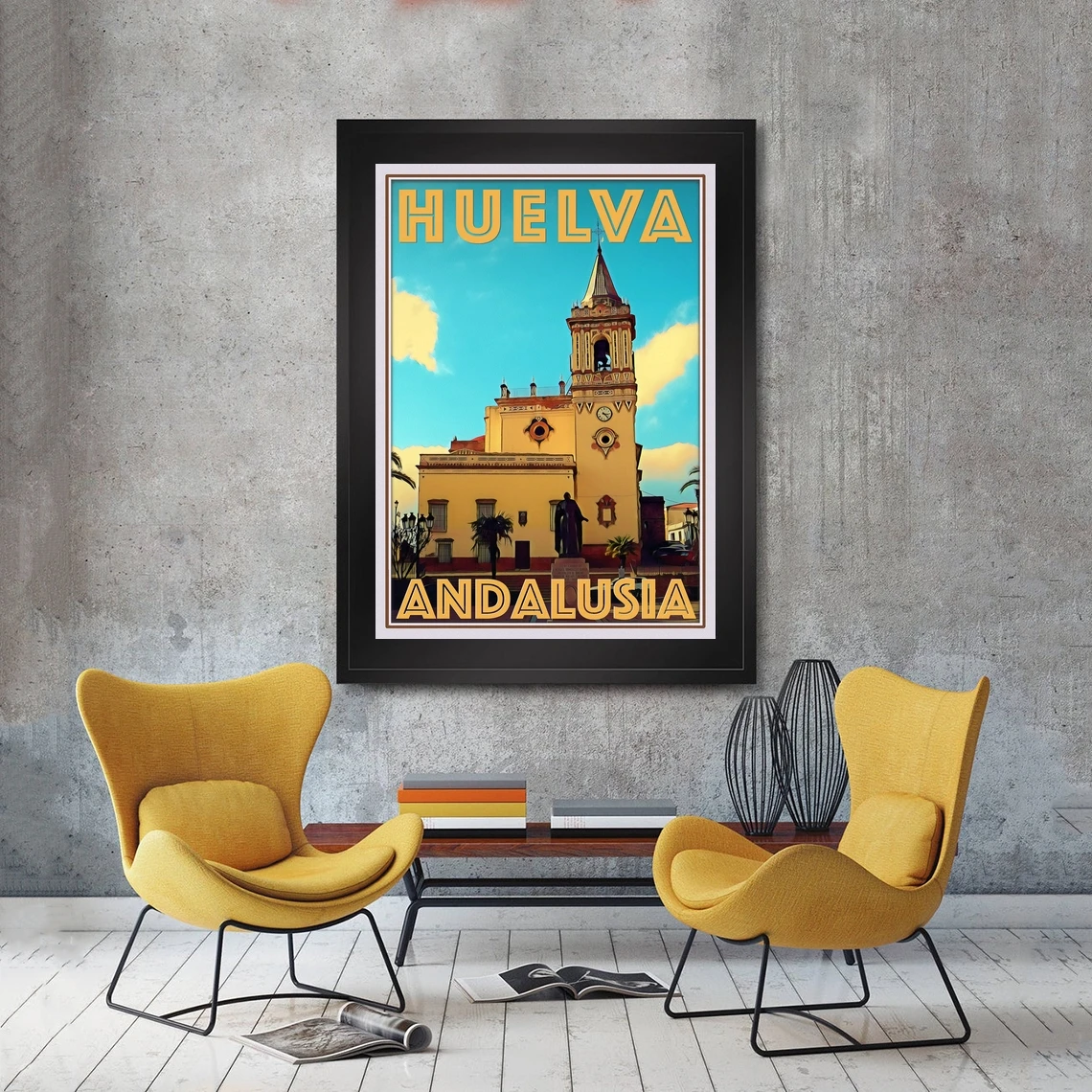 Huelva Andalusia Retro Vintage Style Travel Poster HD Printable Canvas Art Print Home Decor Wall Painting ( No Frame )