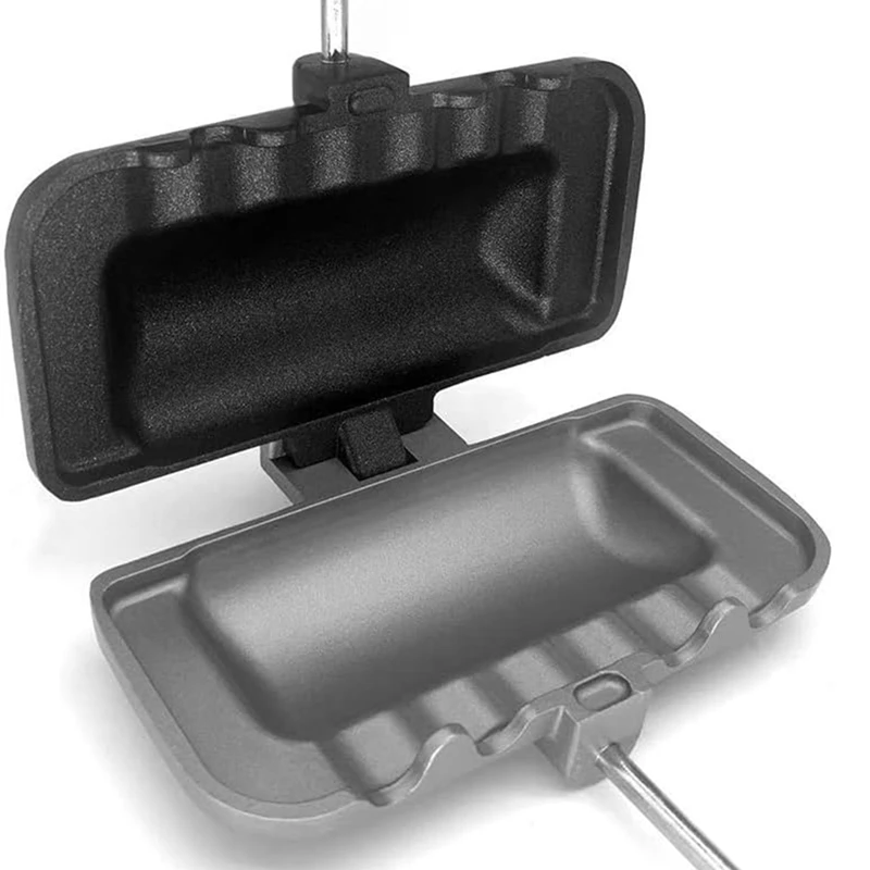 Sandwichera caliente de aluminio con placas antiadherentes, sandwichera de desayuno de doble cara, como se muestra