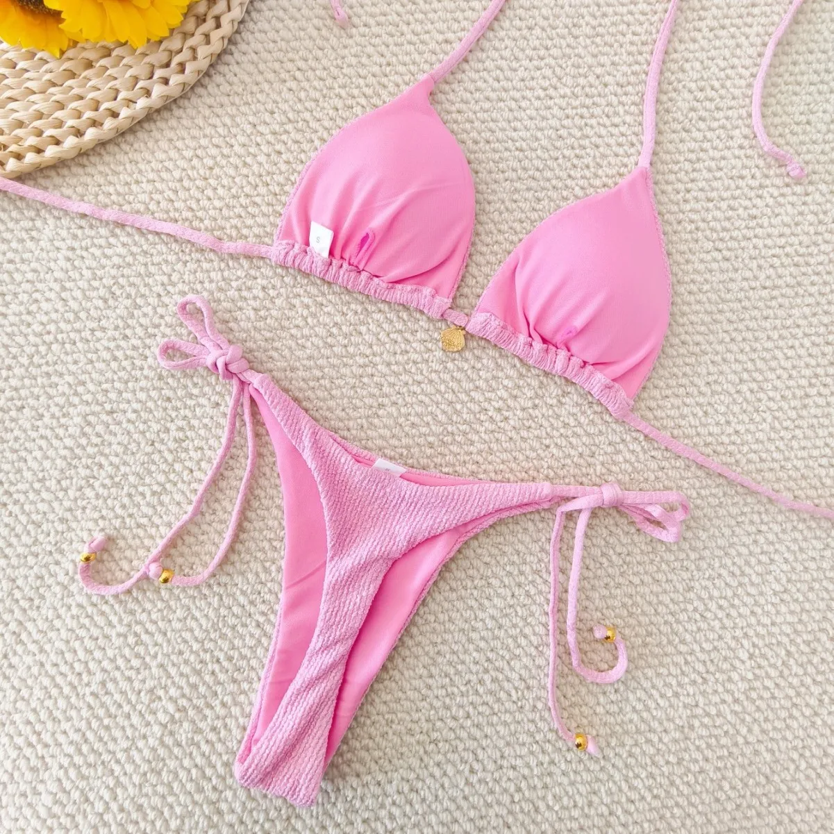 2026 بلون بيكيني المرأة مثير حزام انقسام شل دعوى ملابس السباحة النساء #3