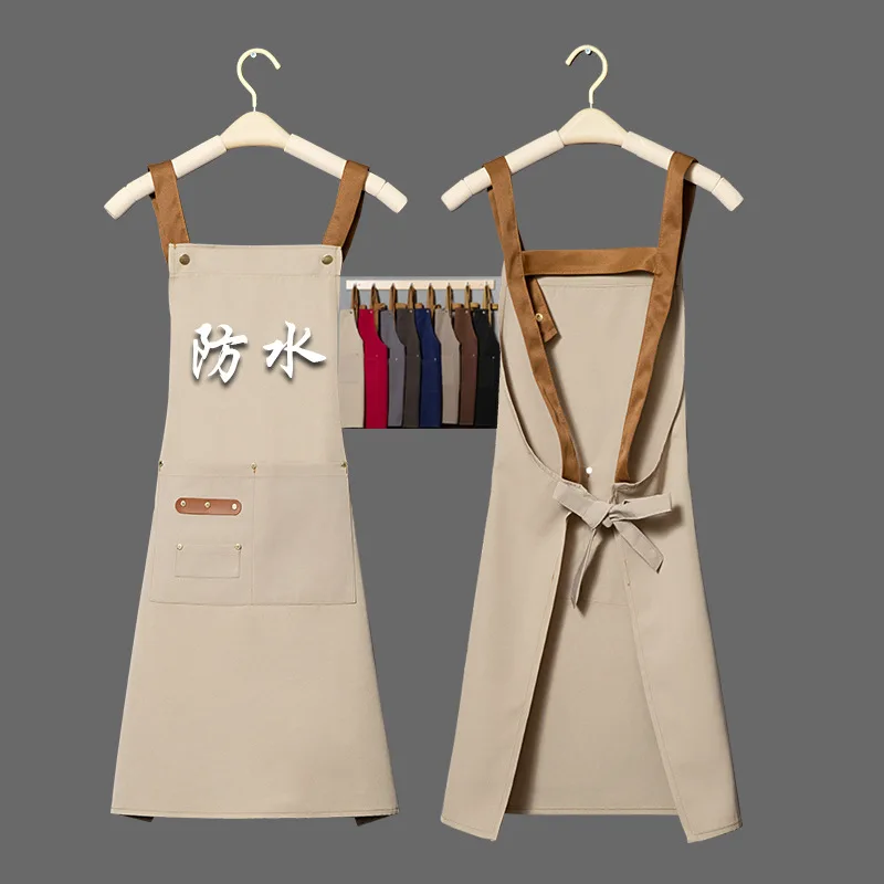 

Фартук с принтом в корейском стиле, магазин чая с молоком, домашняя кухня, водонепроницаемая рабочая форма, фартук для ресторана, магазина с горячим горшком