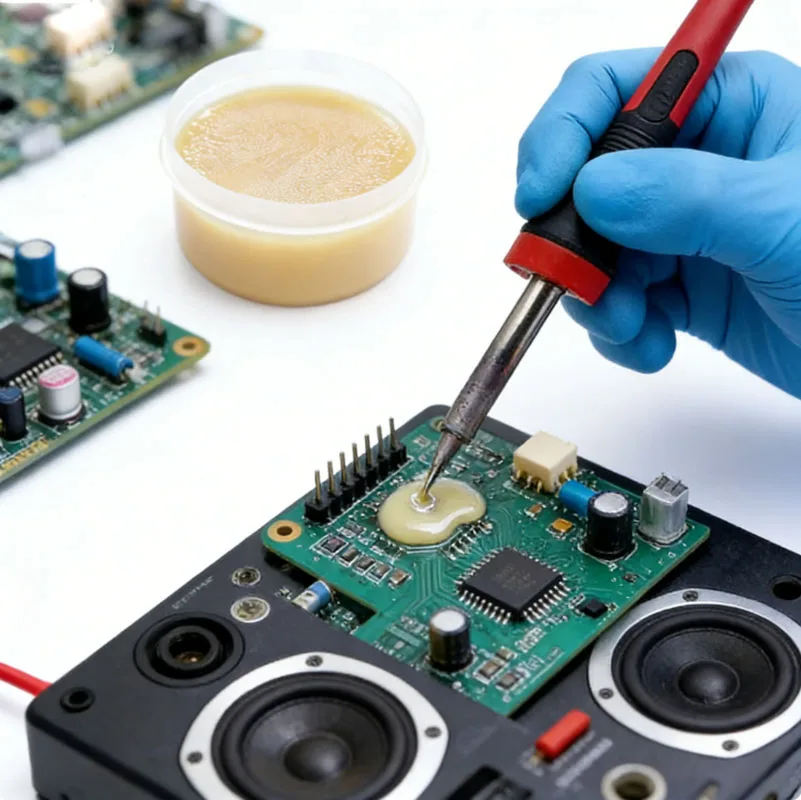 Soldering Paste Rosin Flux Paste,Halogen-Free,Low-Temperature,Easy-to-Apply - for Electronics Repair, Industrial Welding view 5