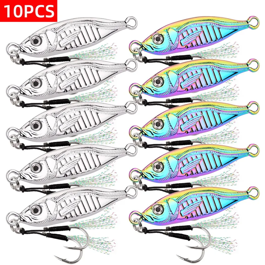 10PCS Metal Spoon Penis Shape Fishing Lures 7g-80g Golden Silvery Lure Artificial Bait Hard Baits Tackle Pesca Vibrating VIB