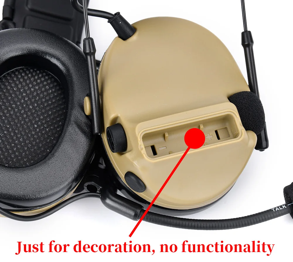 WADSN Taktischer Gehörschutz-Kopfhörer mit Kommunikationsfunktion für Helm-ARC-Schienenmontage, Praktisches Taktisches Zubehör für Outdoor-Aktivitäten – Detail 2
