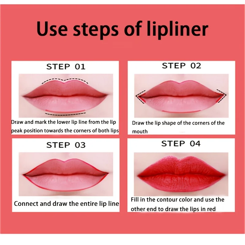 Matita per labbra opaca impermeabile Matita per rossetto Contorno rosso Rossetto tono Tazza antiaderente a lunga durata Trucco labbra idratante Regalo di San Valentino